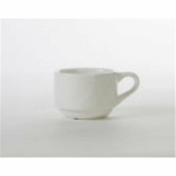 Tuxton China AlumaTux San Marino 2.5 in. Stackable AD Cup - Pearl White - 3 Dozen ASU-081